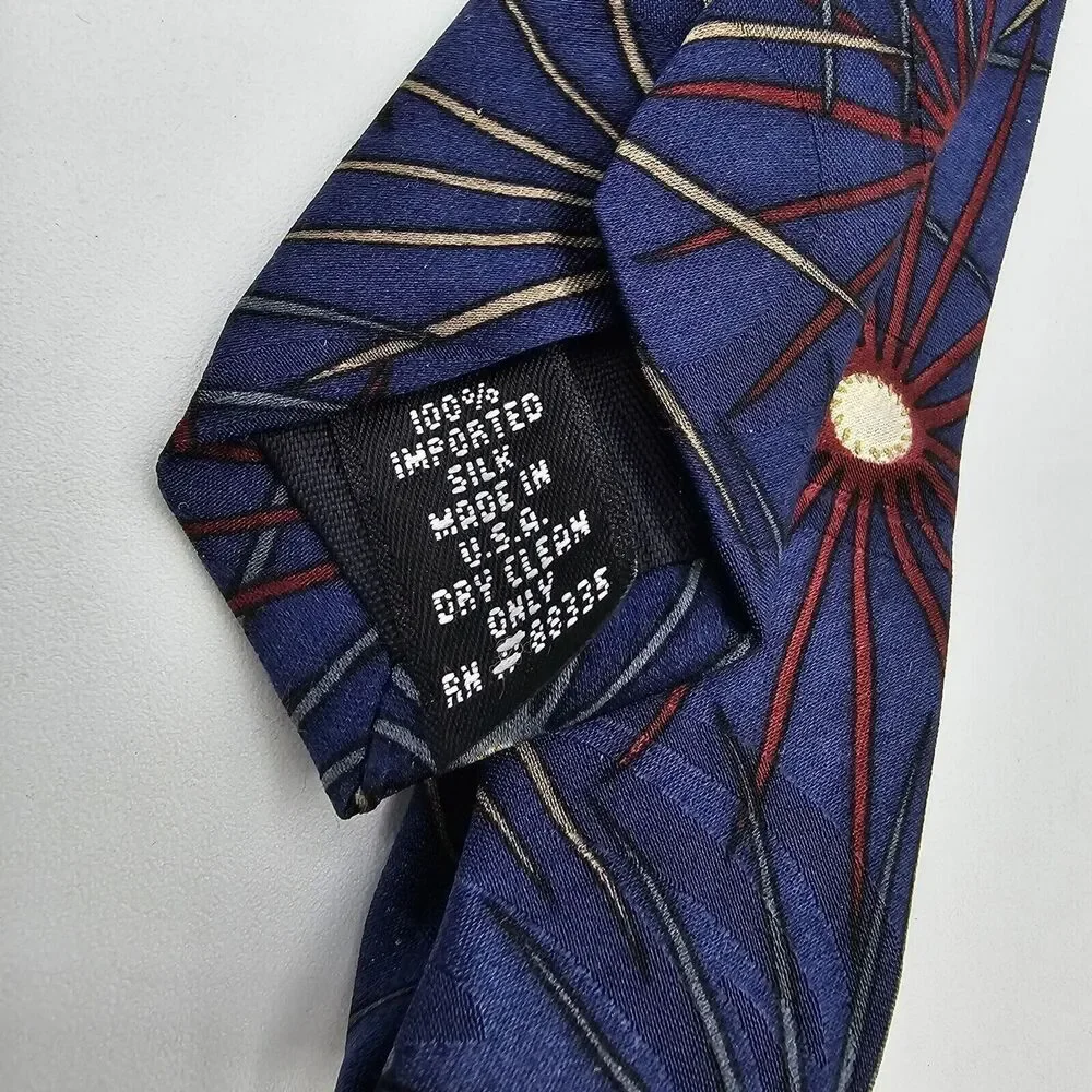 Necktie Mens Vintage Woodward Purple, Blue, Red, Tan 55 By 4 Inches, Silk